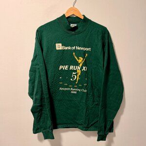 Vintage 1996 Bank of Newport Pie Run 5K Long Sleeve Shirt — Men’s L USA Made